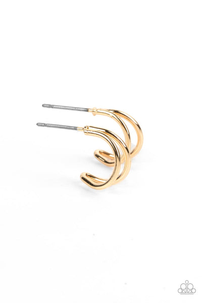 Charming Crescents - Gold Paparazzi Hoop Earrings