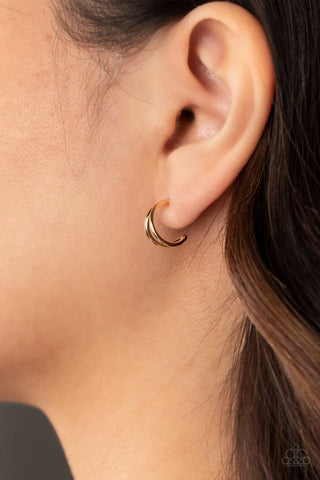Charming Crescents - Gold Paparazzi Hoop Earrings
