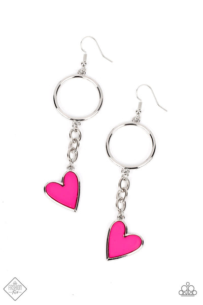 Don’t Miss a HEARTBEAT - Pink Paparazzi Earrings