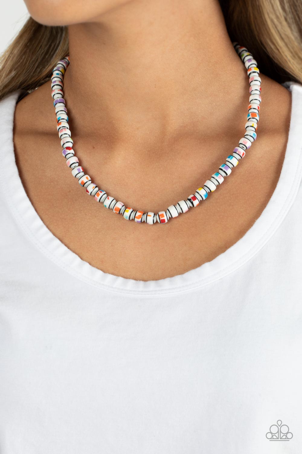 Gobstopper Glamour - White Paparazzi Necklace