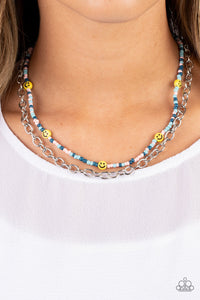 Happy Looks Good on You - Blue Paparazzi Necklace