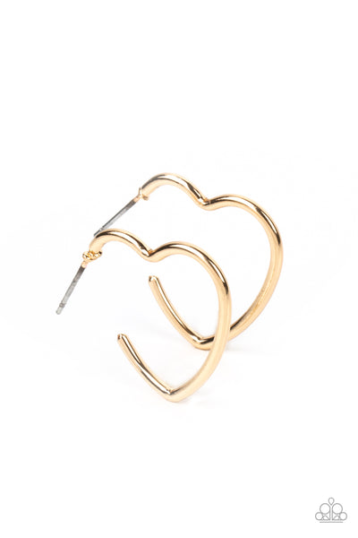 Burnished Beau Gold Paparazzi Hoop Earring