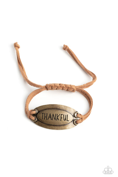 Thankful Tidings - Brass Bracelet Paparazzi