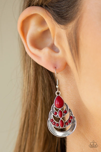 Boho Brilliance - Red Paparazzi Earrings