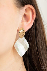 Alluringly Lustrous - Gold Paparazzi Earrings