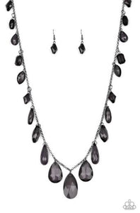 Glow and Steady Wins the Race- Black Paparazzi Necklace