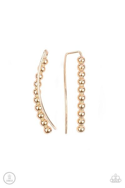 Climb On - Gold Paparazzi Earring