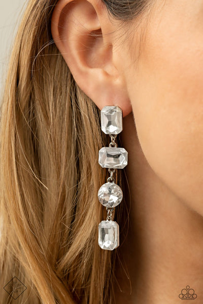 Cosmic Heiress - White Paparazzi Earrings