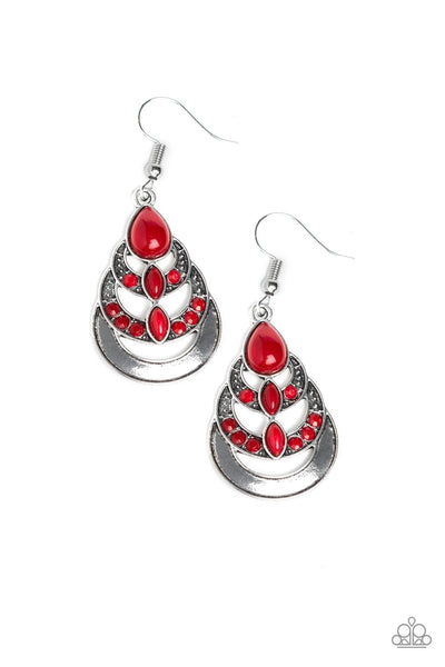 Boho Brilliance - Red Paparazzi Earrings