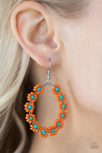 Festively Flower Child - Orange Paparazzi Earrings