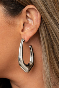 Find Your Anchor Silver Paparazzi Hoop Earrings