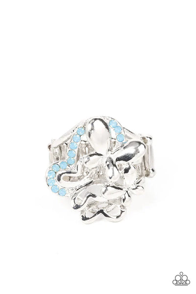 Fluttering Flashback - Blue Paparazzi Ring