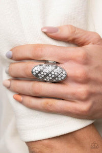 Galactic Glitz - White Paparazzi Ring