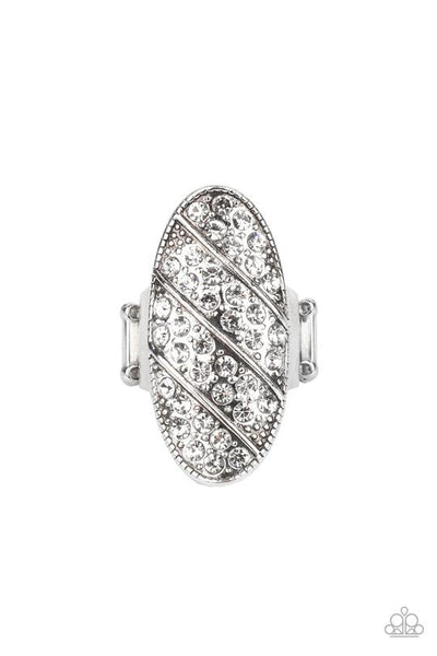 Galactic Glitz - White Paparazzi Ring