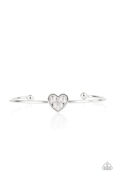 Heart of Ice - White Paparazzi Bracelet