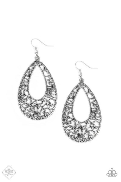 Iridescently Ivy - Silver Paparazzi Earrings