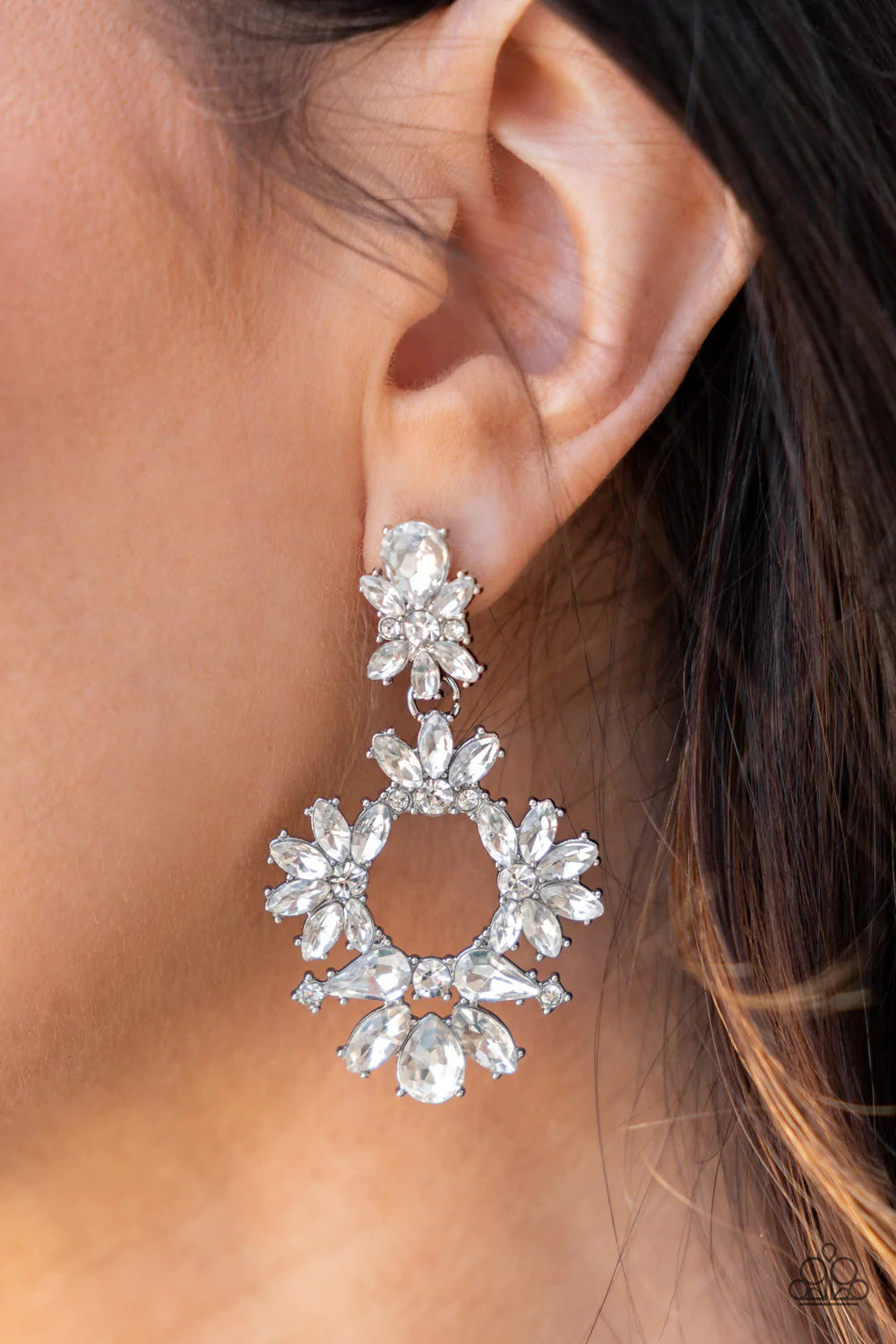 Leave Them Speechless - White Ppaparazzi Earrings