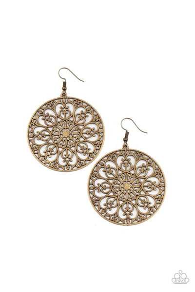 Make a MANDALA Out Of You - Brass Paparazzi Earrings