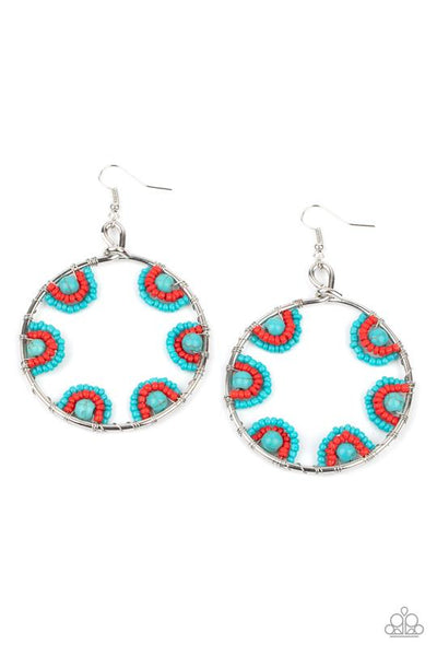 Off The Rim - Blue Paparazzi Earrings