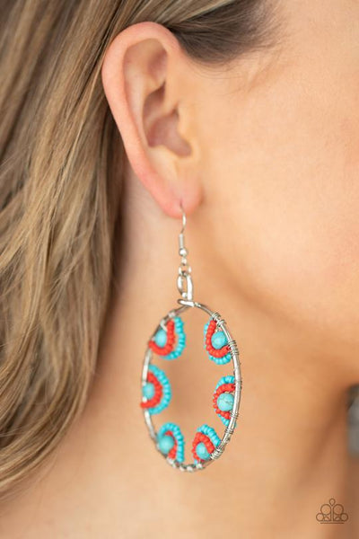 Off The Rim - Blue Paparazzi Earrings