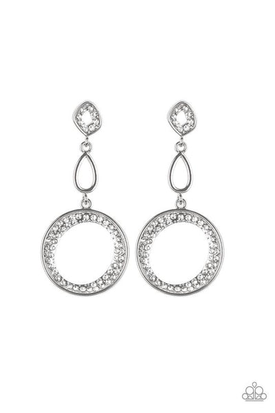 On the Glamour Scene - White Paparazzi Earrings