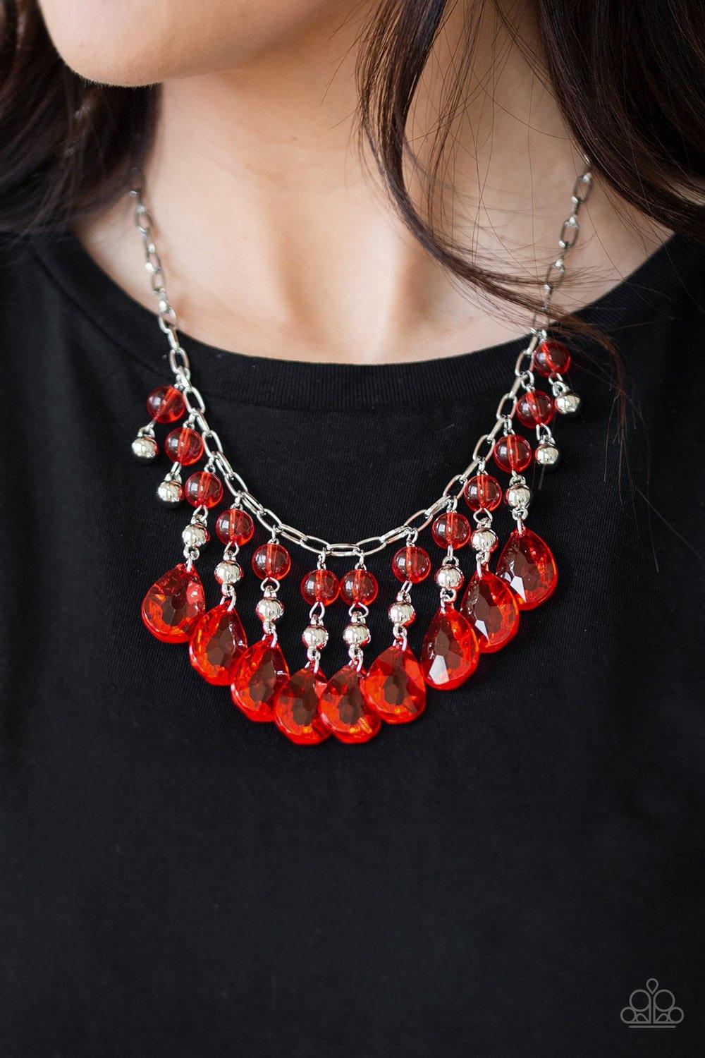 Beauty School Drop Out - Red Paparazzi Necklace - sofancyjewels