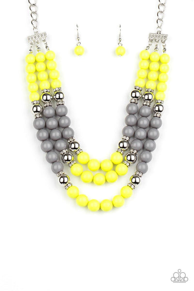 BEAD Your Own Drum - Yellow Paparazzi Necklace - sofancyjewels