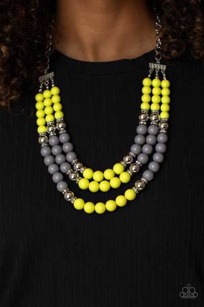 BEAD Your Own Drum - Yellow Paparazzi Necklace - sofancyjewels