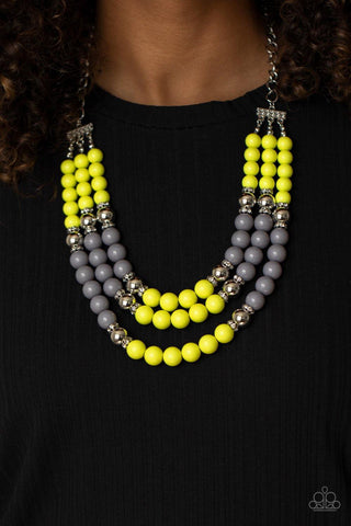 BEAD Your Own Drum - Yellow Paparazzi Necklace - sofancyjewels