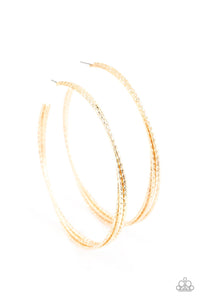 Watch and Learn - Gold Paparazzi Hoop Earrings