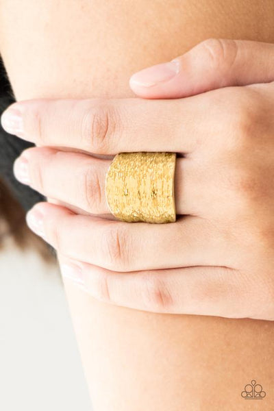 Paleo Patterns - Gold Paparazzi Ring