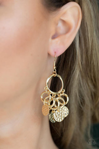 Partners in CHIME - gold - Paparazzi earrings