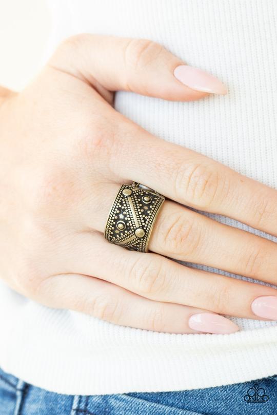 Primal Patterns - Brass Paparazzi Ring