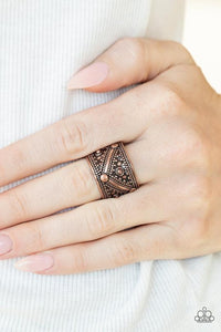 Primal Patterns - Copper Paparazzi Ring