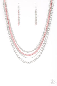 Intensely Industrial - Pink Paparazzi Necklace