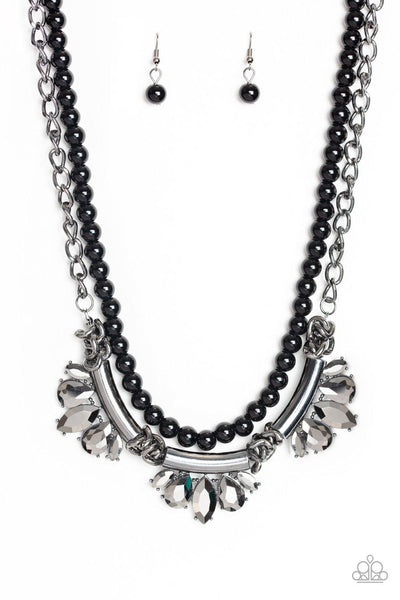 Bow Before The Queen - Black Paparazzi Necklace - sofancyjewels