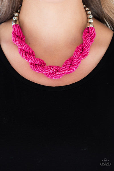 Savannah Surfin - Pink Paparazzi Necklace