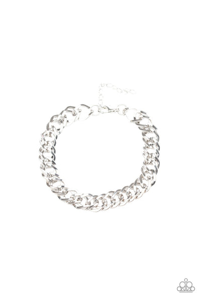 On The Ropes - Silver Paparazzi Male Bracelet