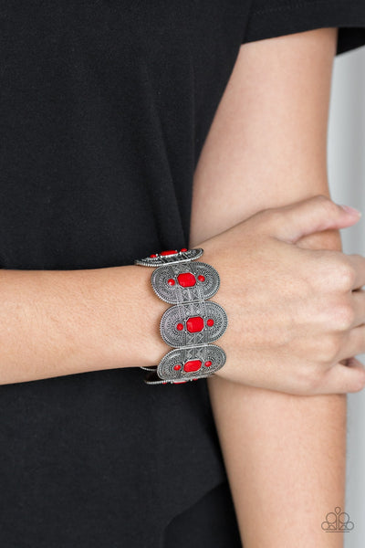 Turn Up The TROPICAL Heat - Red Paparazzi Bracelet
