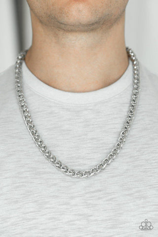 Big Talker - Silver Men's Paparazzi Necklace - sofancyjewels