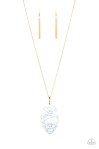 Santa Fe Simplicity - White and Gold Necklace