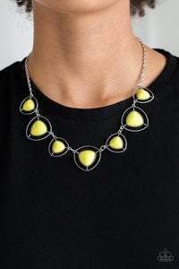Make A Point - Yellow Silver Paparazzi Necklace