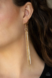Center Stage Status - Gold Paparazzi Earrings - sofancyjewels