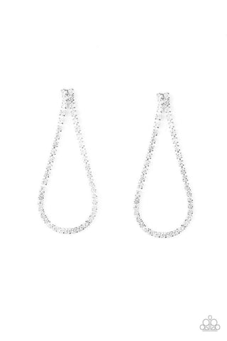 Diamond Drops - White Paparazzi Earrings - sofancyjewels