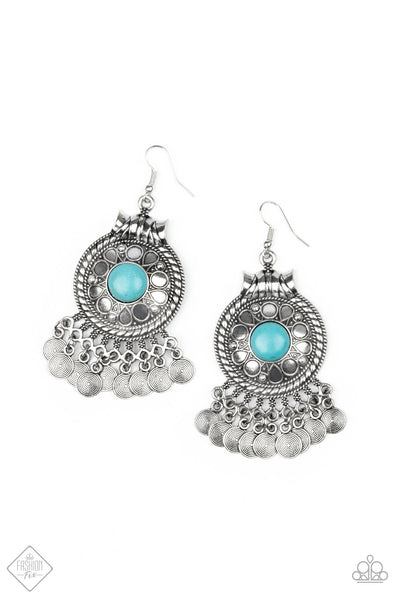Rural Rhythm - Blue and Silver Paparazzi Earrings