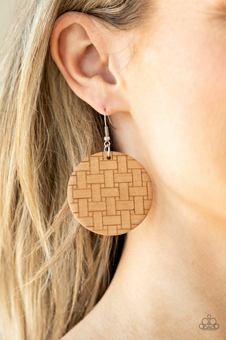 Natural Novelty - Brown Paparazzi Earrings