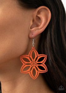 Bahama Blossoms - Orange Paparazzi Earrings - sofancyjewels