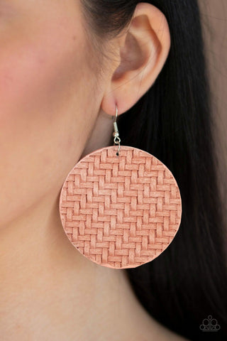 Plaited Plains - Pink Paparazzi Earrings