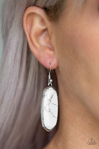 Stone Quest - White Paparazzi Earrings