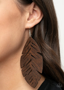 I Want To Fly - Brown Paparazzi Earrings